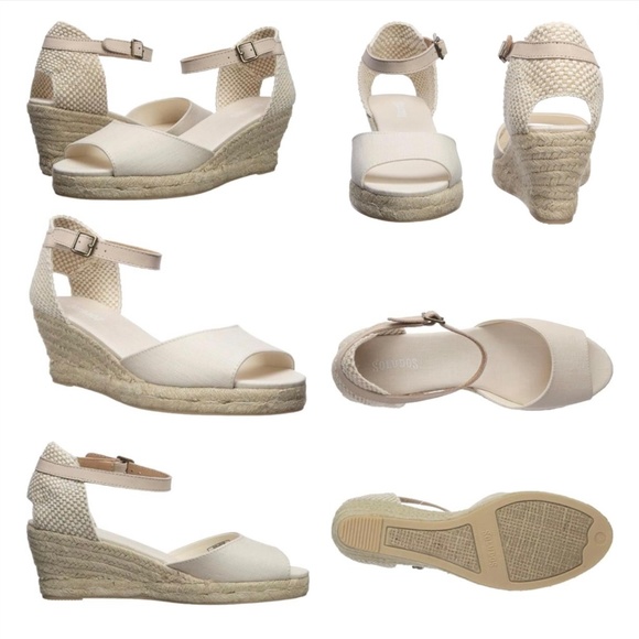 Soludos Womens Open-Toe Midwedge Blush Beige Espadrilles Ankle Strap Sandals 8.5 - Picture 2 of 12